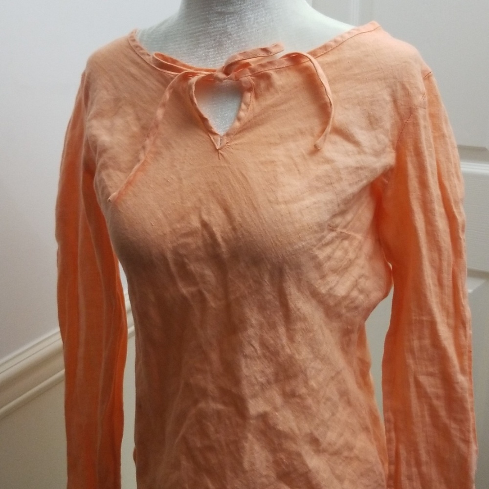 Anthro 100% Linen LS Top/CoverUp, Odille 🇺🇲